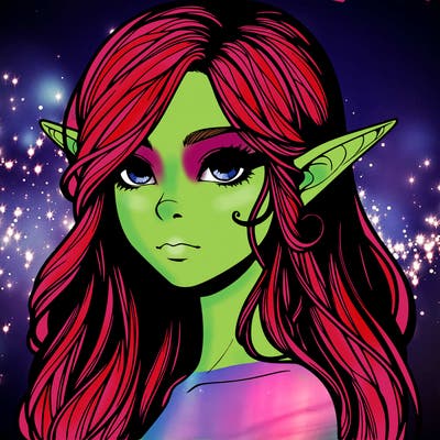 elf girl realistic dark fantasy