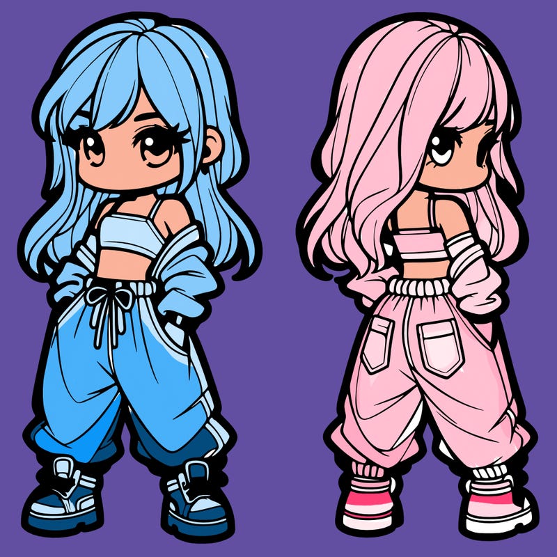 girl in crop top and baggy pants