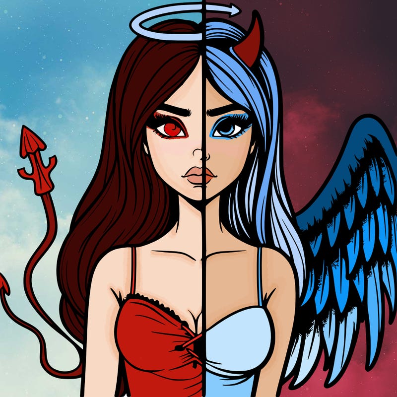 devil vs angel realistic girl
