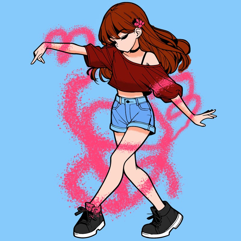 realistic girl danceing