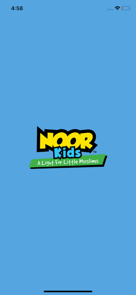 Noor Kids - Noor Kids app splash screen featuring the logo and tagline A Light for Little Muslims