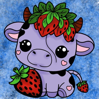 cute strawberry cow