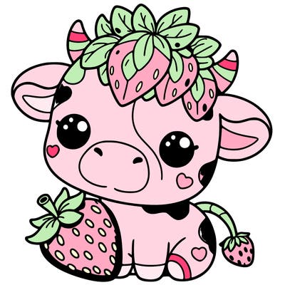 cute strawberry cow