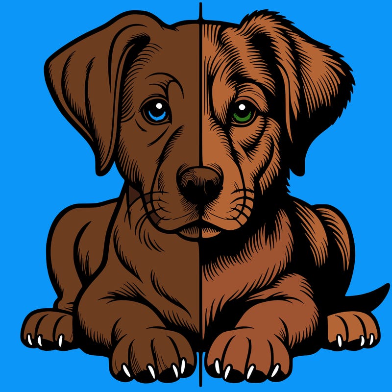 realistic dog split picture