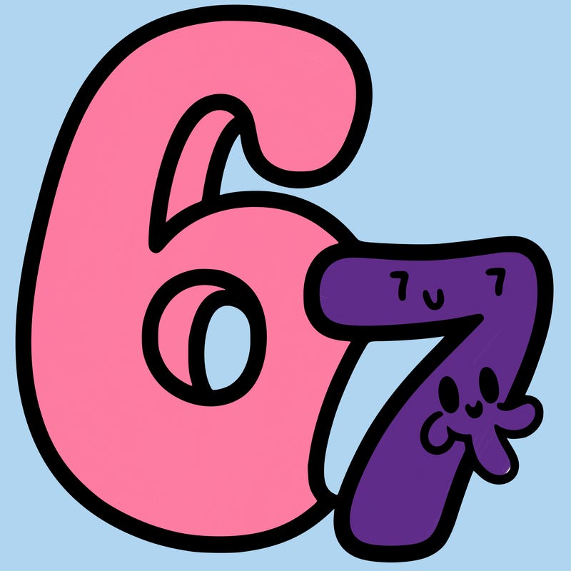 a number of a 6 and a seven
