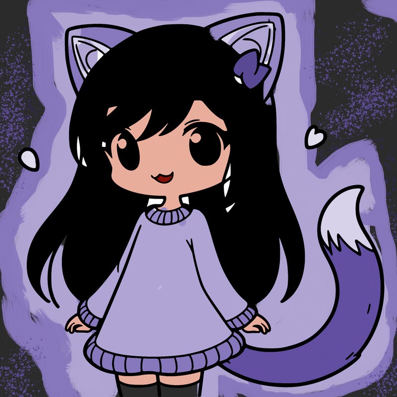 girl with cat ears and tail