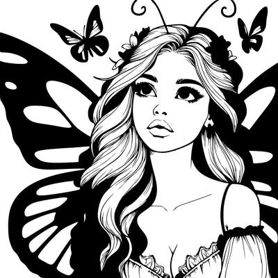 butterfly fairy realistic girl
