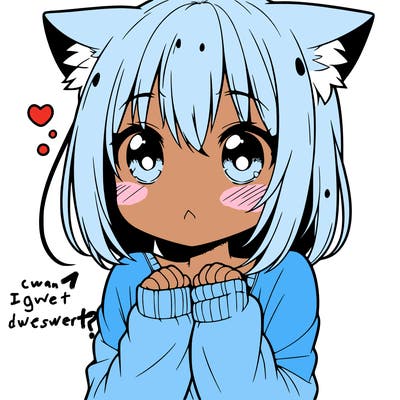 shy anime catgirl