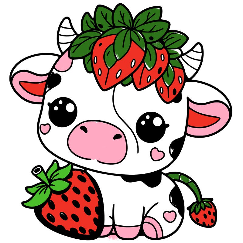 cute strawberry cow