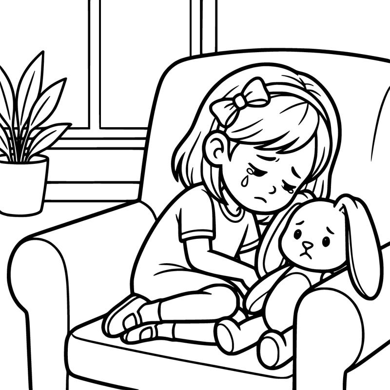 animated photo about a little girl that’s sad