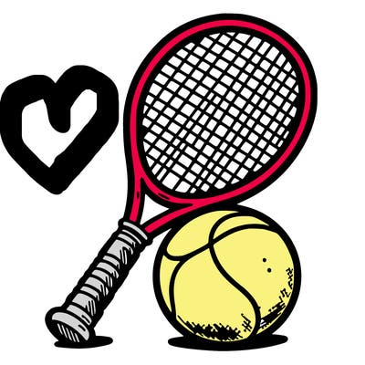 tennis ball and racket