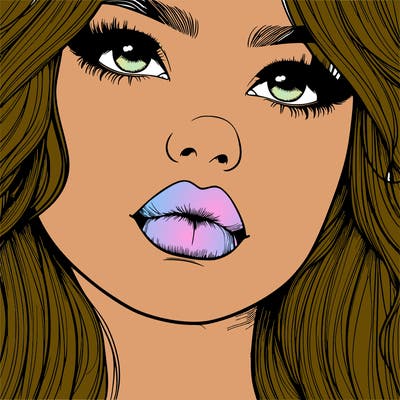 really realistic girl with lips