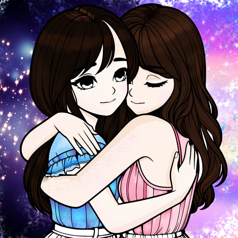 realistic girls hugging