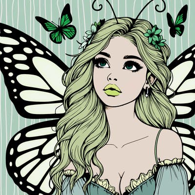 butterfly fairy realistic girl