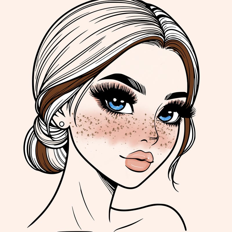 realistic girl with lashes