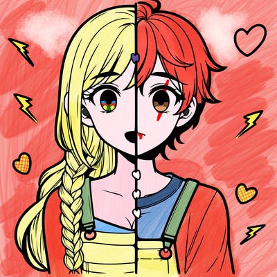 realistic girl boy split