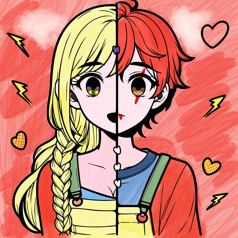 realistic girl boy split