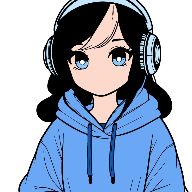girl with headphones qnd a hoodie