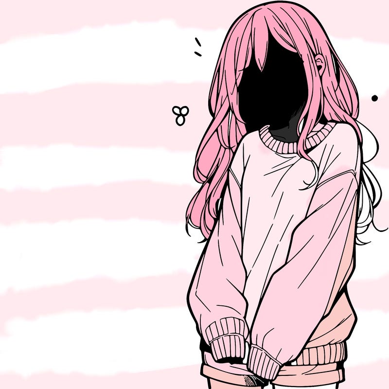 manga teen girl  in a sweater and baggy pants