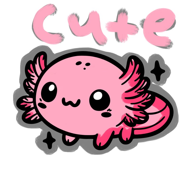 cute easy baby axolotl