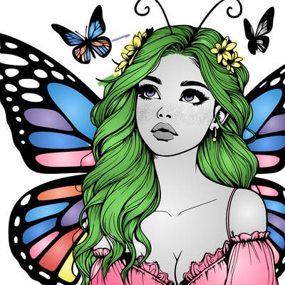 butterfly fairy realistic girl