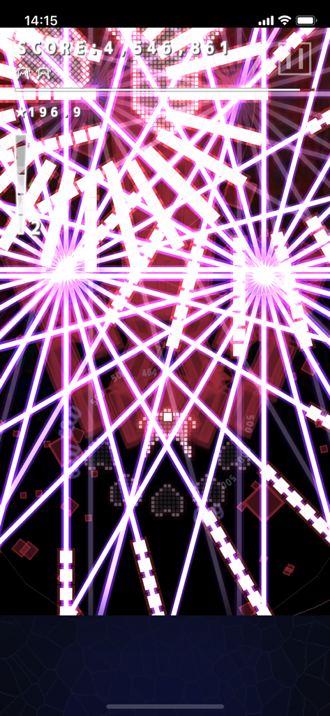 .Decluster Zero - Intense neon laser patterns in Decluster Zero bullet hell shooter gameplay