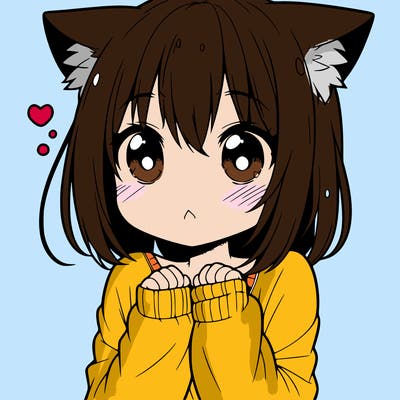 shy anime catgirl