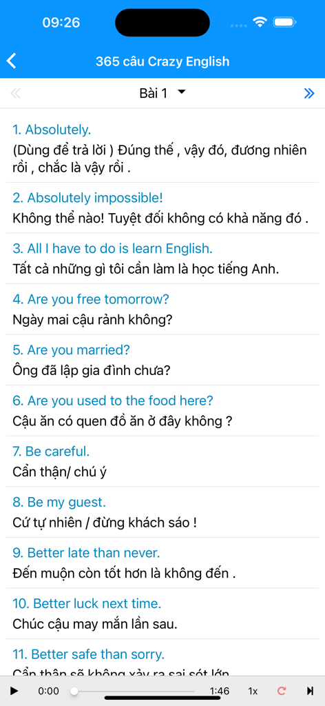 Học Tiếng Anh Cơ Bản - モバイル学習アプリのベトナム語訳付き英語フレーズ。