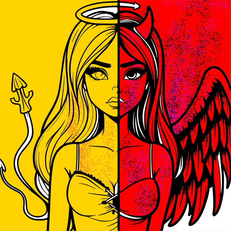 devil vs angel realistic girl