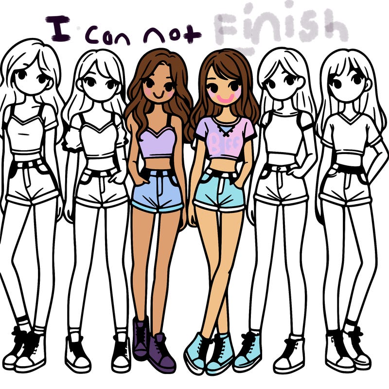 a group of girls wearing crop tops and shorts