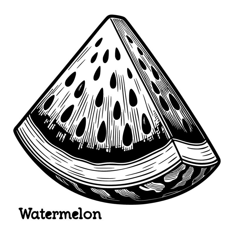 realistic watermelon wedge
