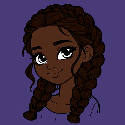 girl with braids realistic