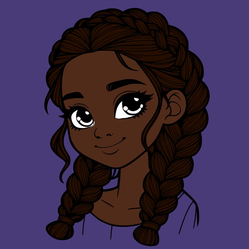 girl with braids realistic