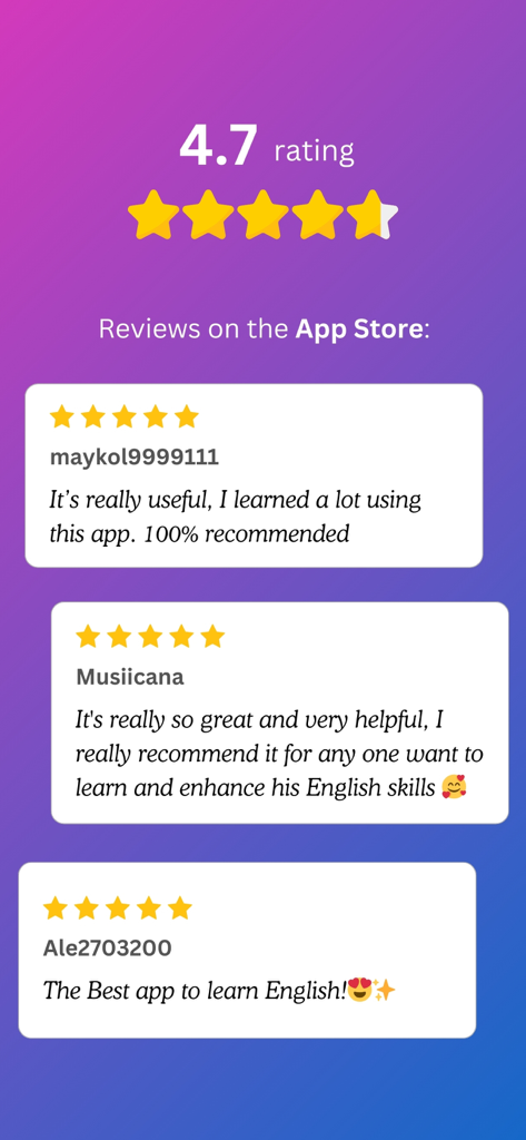 Lingopanda: Language Learning - Lingopandaアプリストアのレビュー。4.7つ星の評価と肯定的なユーザーフィードバックが表示されています