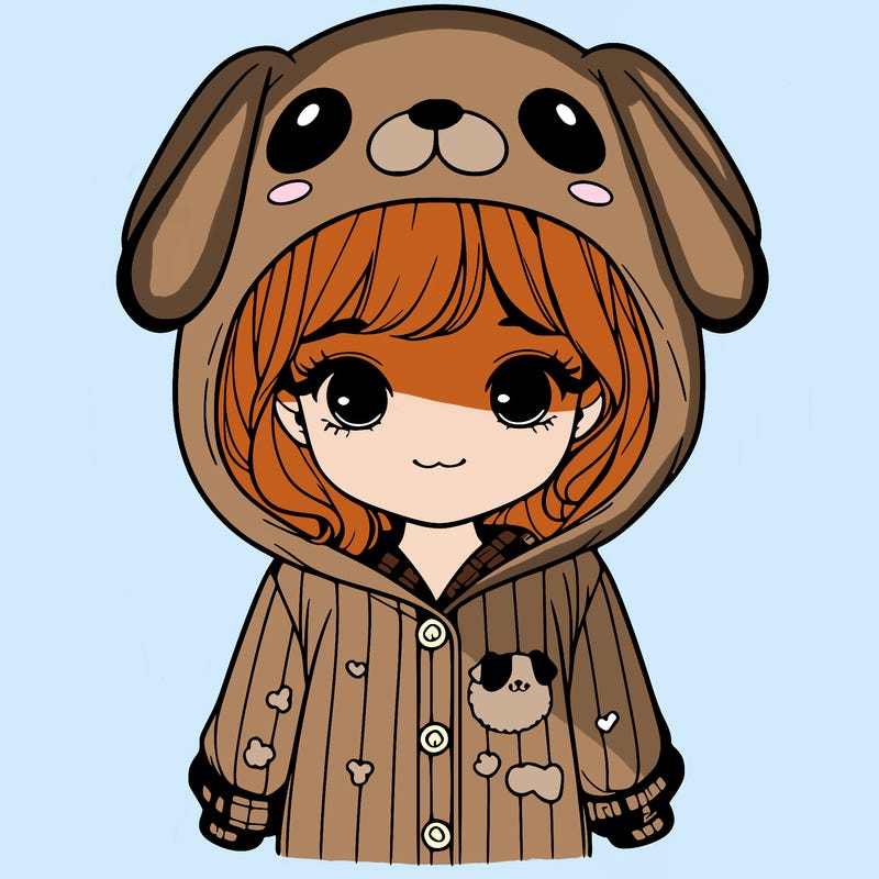 realistic girl in dog pjs