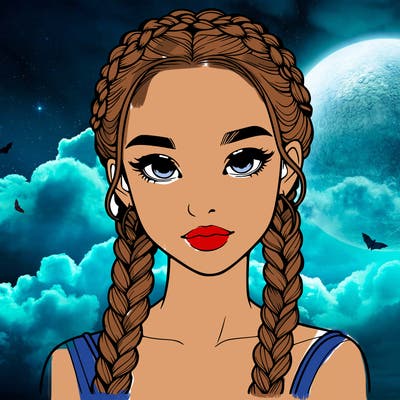 realistic girl with braids