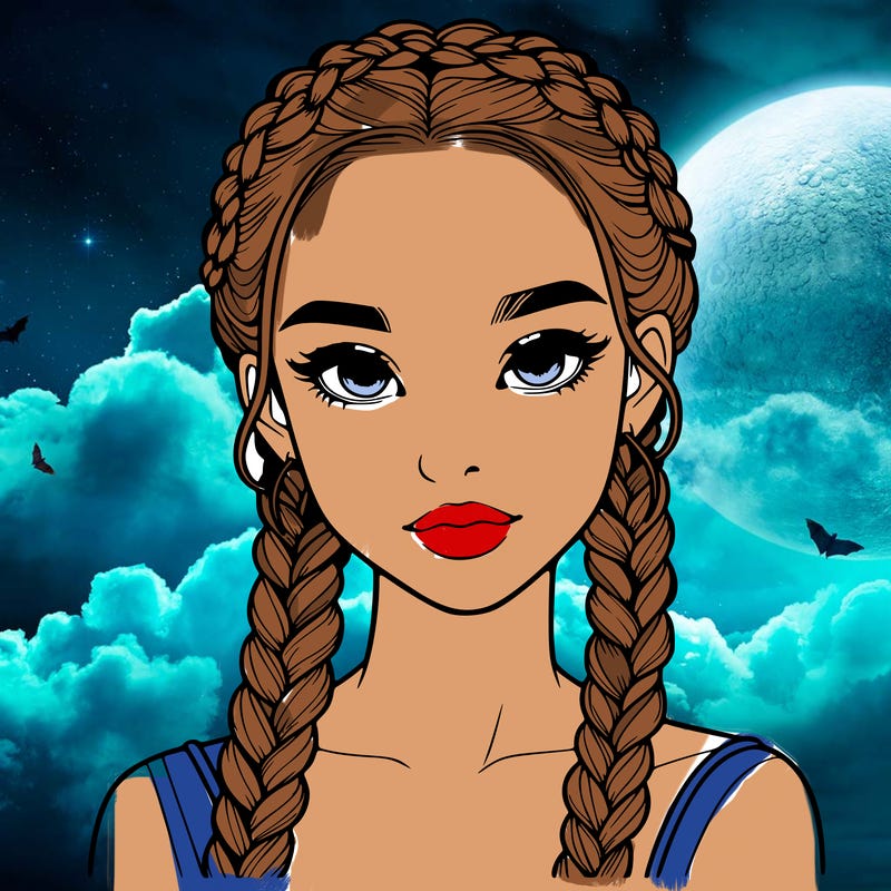 realistic girl with braids