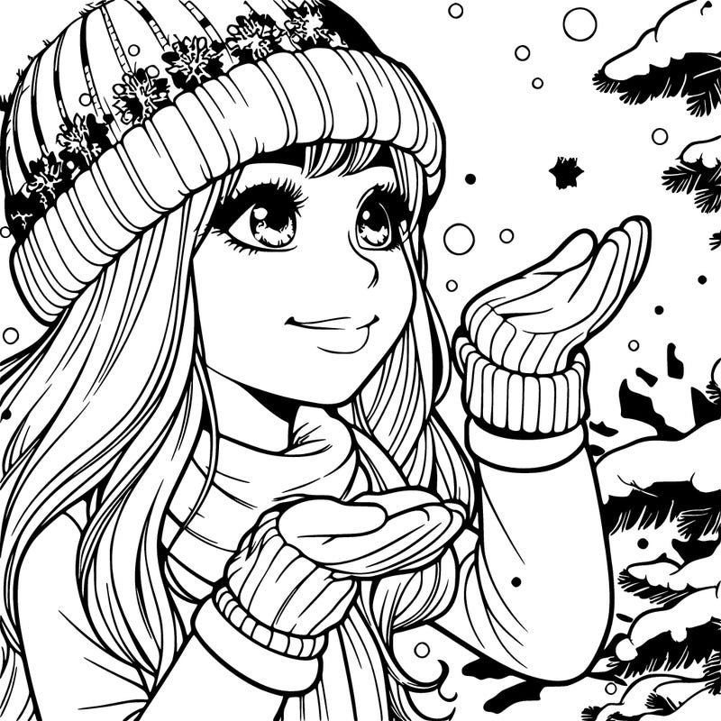 pretty girl seeing snow