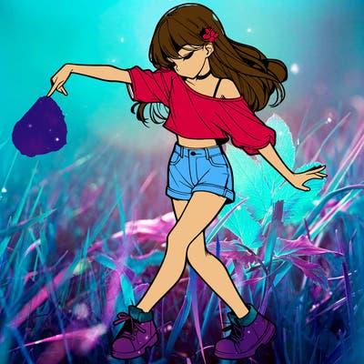 realistic girl danceing