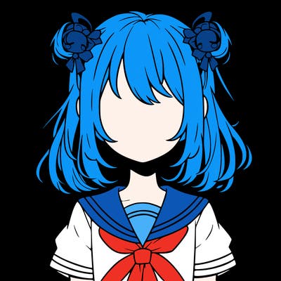 faceless cute manga girl