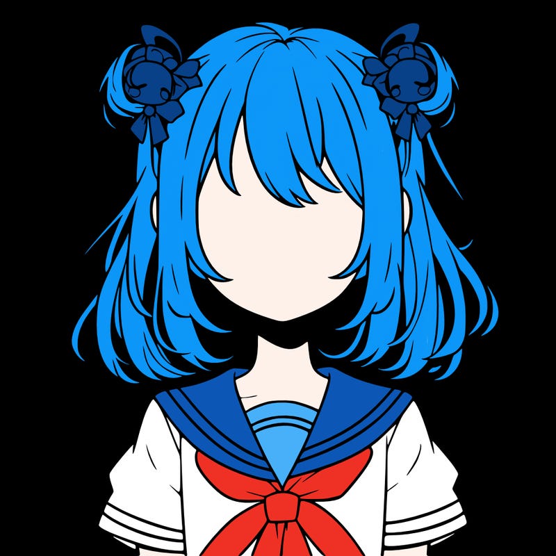 faceless cute manga girl