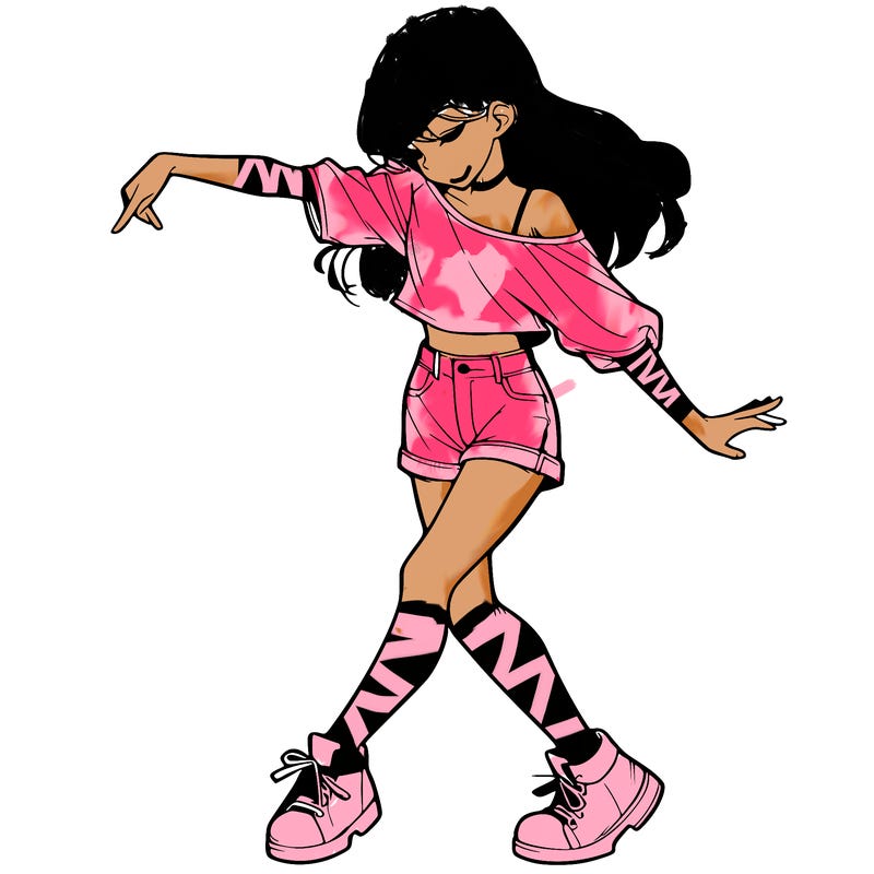 realistic girl danceing