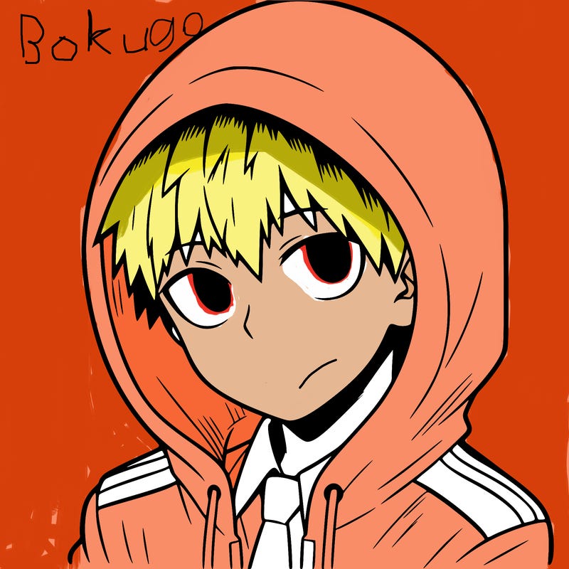 manga character with a hoodie