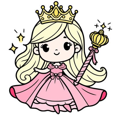 princess with a crown and scepter