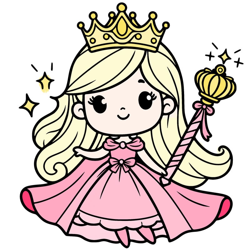 princess with a crown and scepter