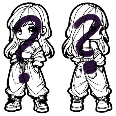 girl in crop top and baggy pants