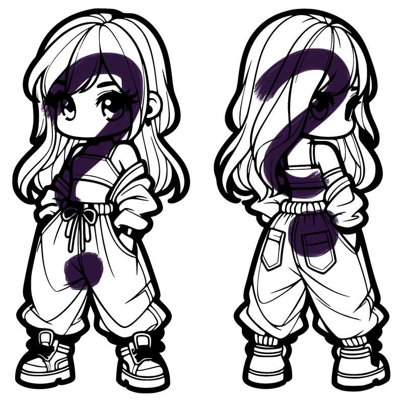 girl in crop top and baggy pants