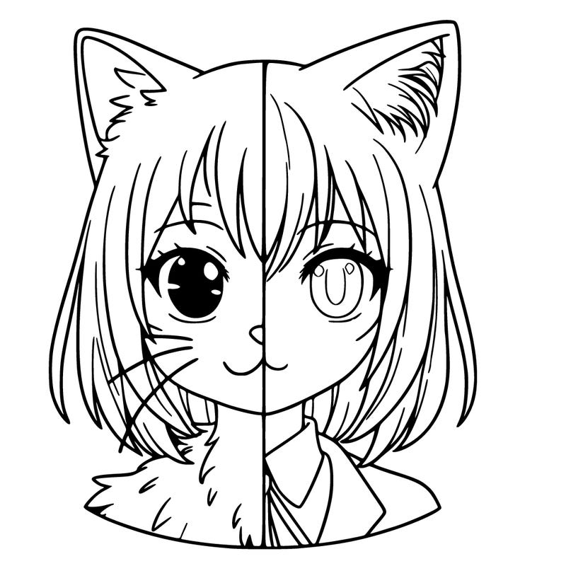 half cat half human anime girl