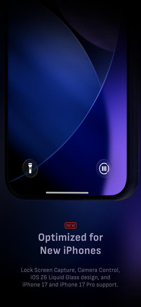 Camera M app interface showing lock screen capture and manual controls optimized for iPhone 17
