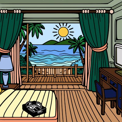 hotel room view of the beach